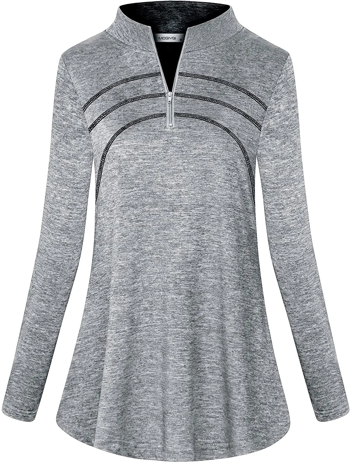 MOQIVGI Womens Long Sleeve Workout Tops Casual Sports Gym Yoga Running Half Zip Pullover