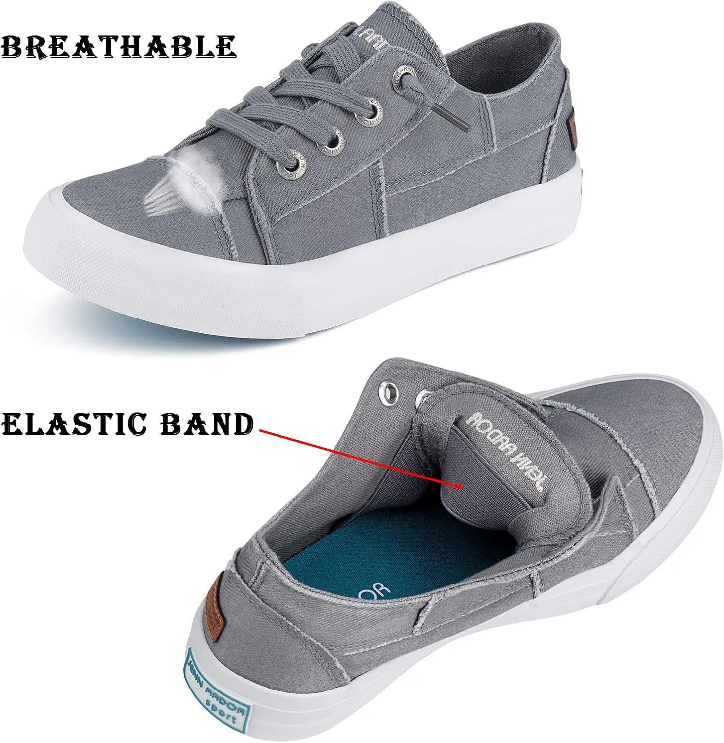Slip on Canvas Shoes for Women Low Top Fashion Sneakers Comfortable Walking Flats