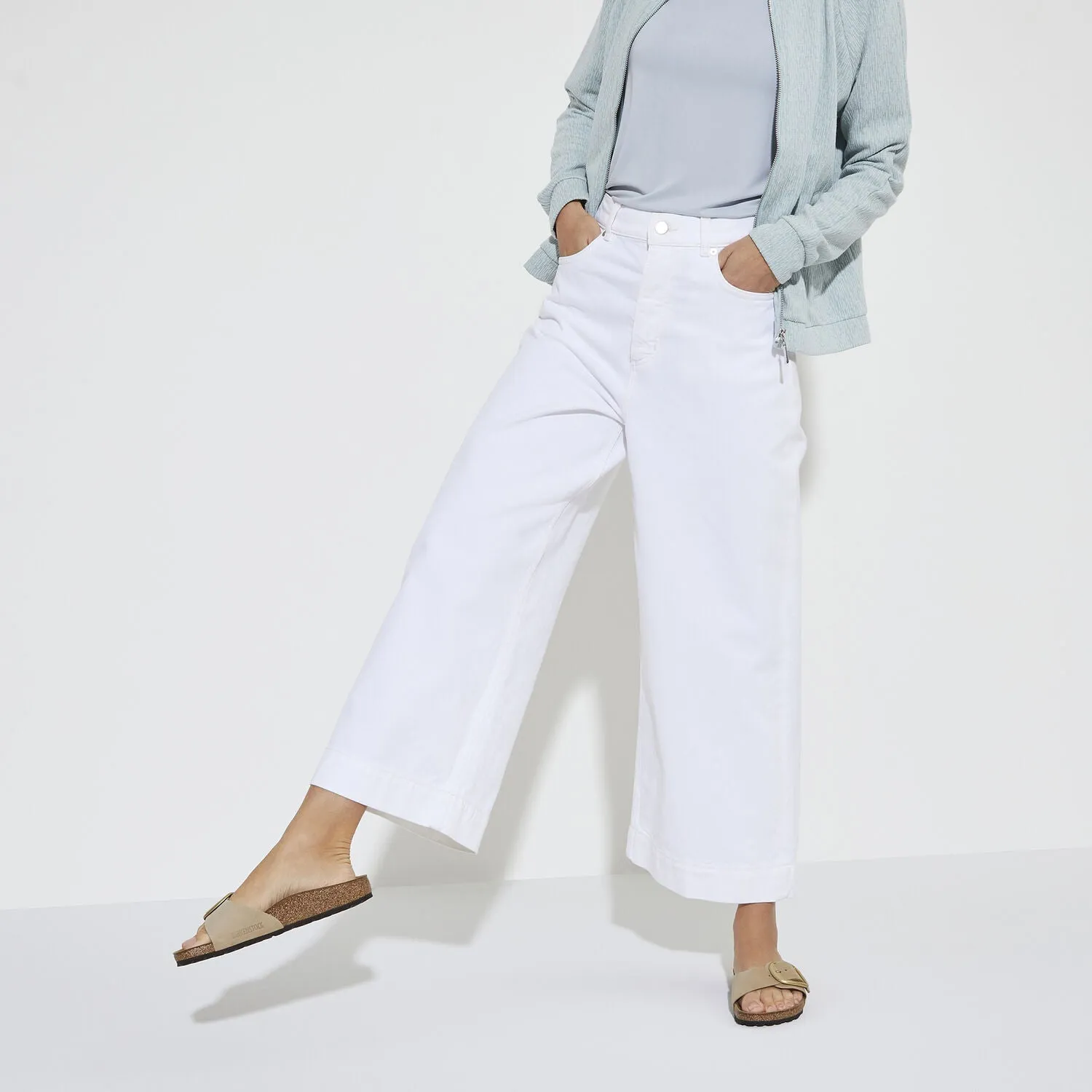 Women's Birkenstock Madrid Big Buckle Sandcastle Nubuck